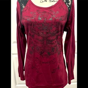 Harley Davidson Long Sleeve Maroon T-Shirt